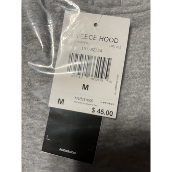 adidas Youth Medium Training Fleece Crew Hoodie Boys 12–14 Grey Cotton Pullover - Picture 5 of 5